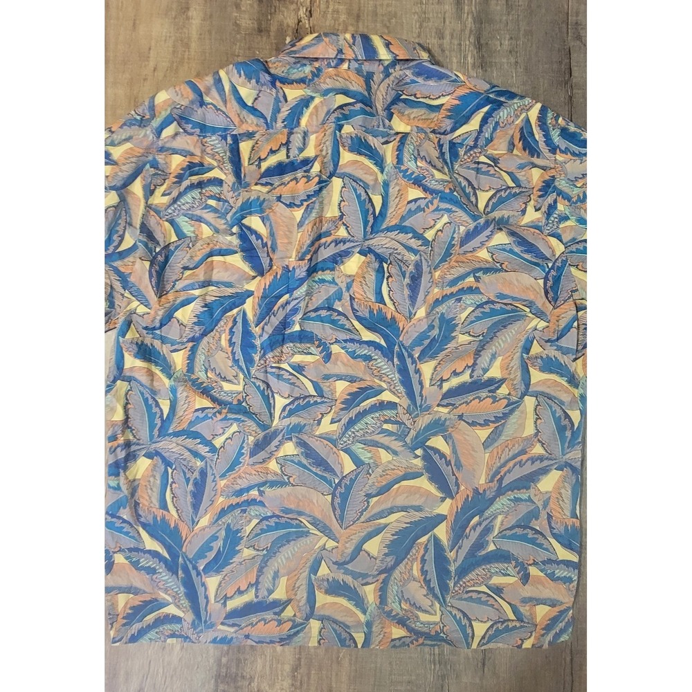 Tori Richard Shirt Men 2XL Hawaiian Aloha Leaf Print Tropical Button Up Camp USA - Picture 11 of 11